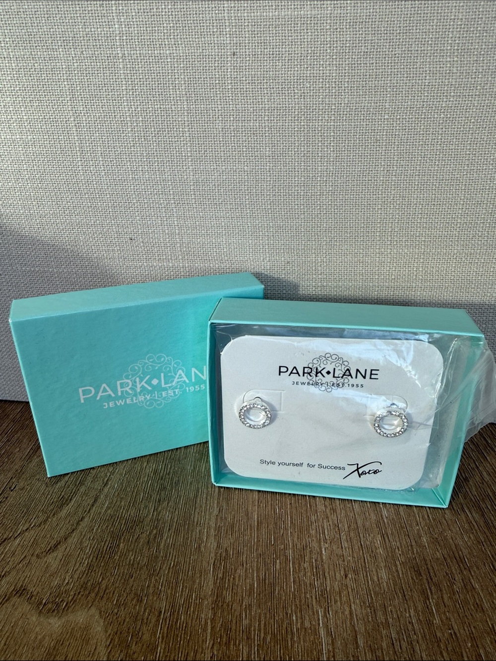 Park Lane Teal Boxed Silver Crystal Halo Stud Earrings